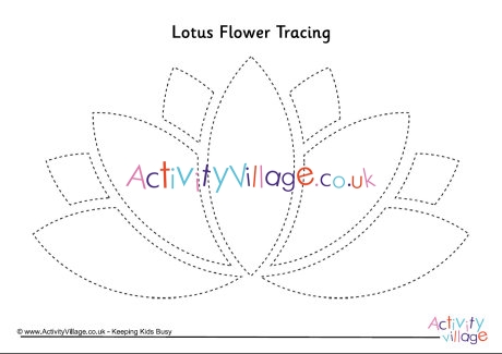 Lotus flower tracing page