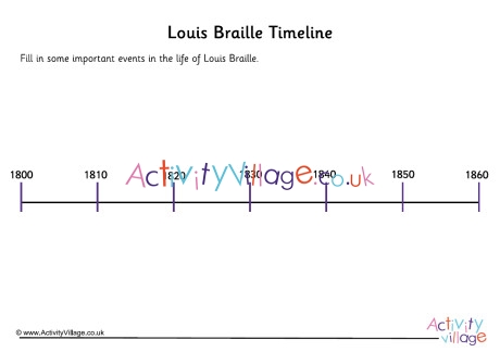 Louis Braille Timeline Worksheet