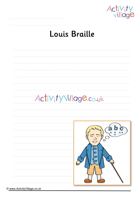 Louis Braille Writing Page