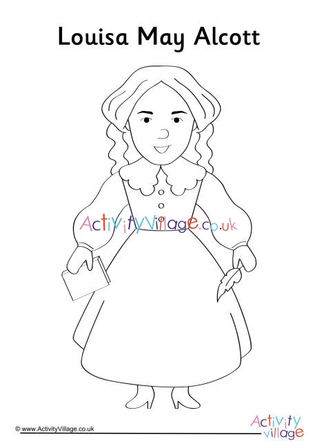 Louisa May Alcott Colouring Page