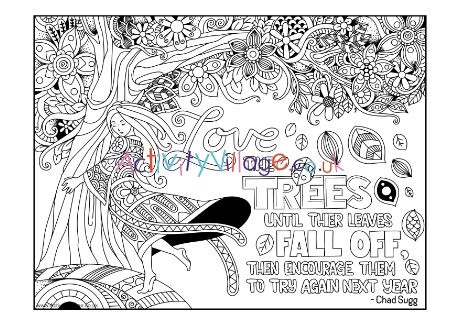 Love The Trees Colouring Page