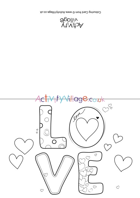 Love Word Colouring Card