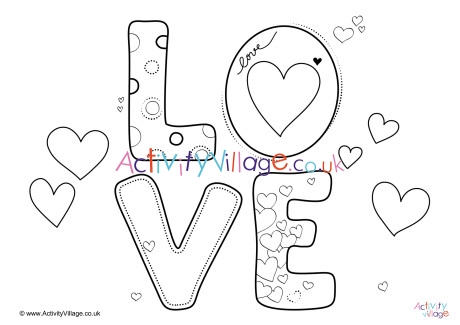 Love Word Colouring Page
