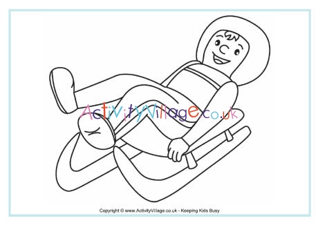 Luge colouring page
