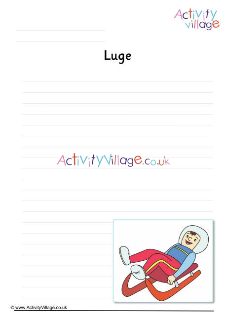 Luge Writing Page