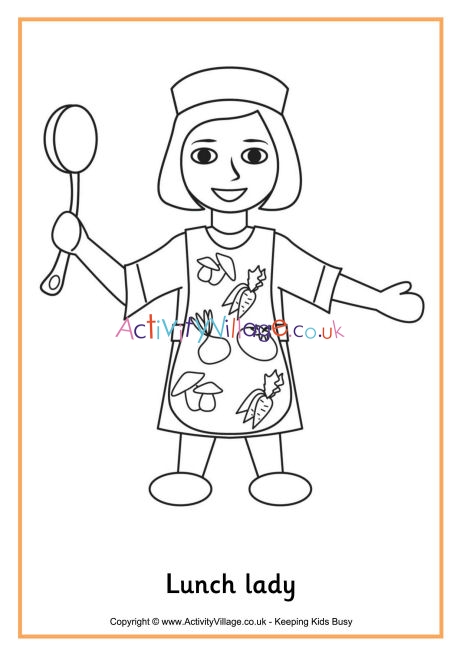 Lunch lady colouring page