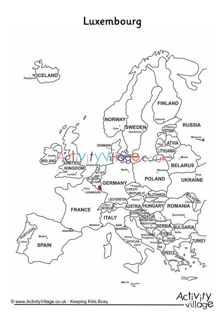 Luxembourg On Map Of Europe