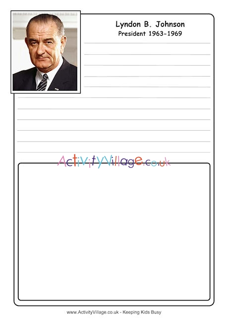 Lyndon B Johnson notebooking page