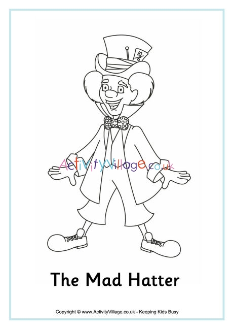 Mad Hatter Coluring Page
