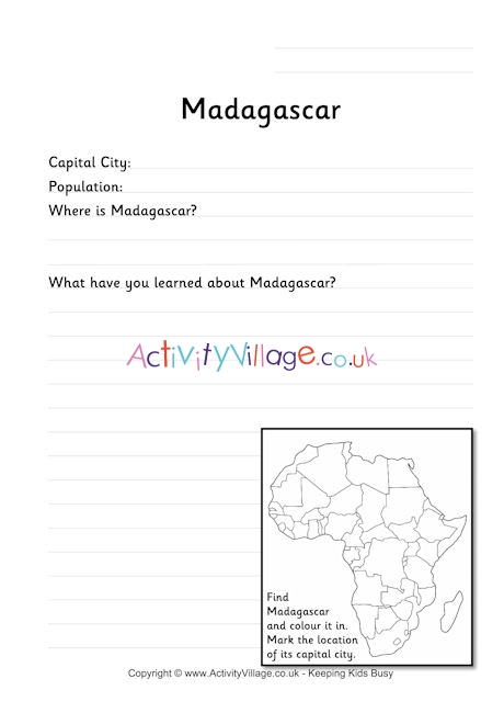 Madagascar worksheet