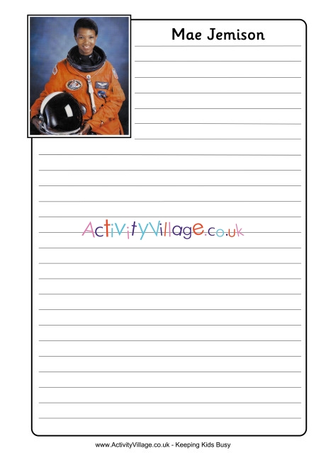 Mae Jemison Notebooking Page