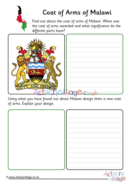 Malawi Coat Of Arms Worksheet