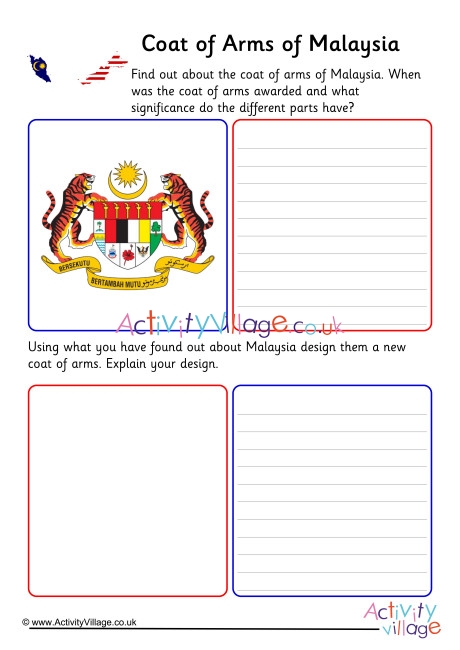 Malaysia Coat Of Arms Worksheet