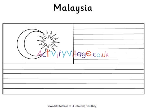 Malaysia flag colouring page