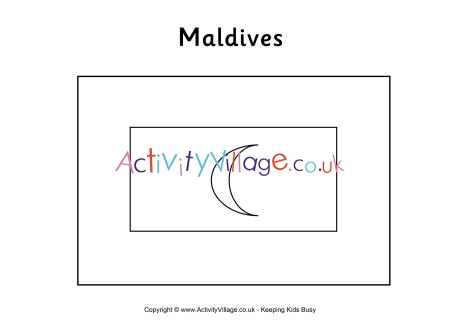 Maldives flag colouring page