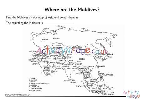 Maldives Location Worksheet