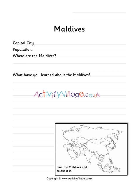 Maldives Worksheet