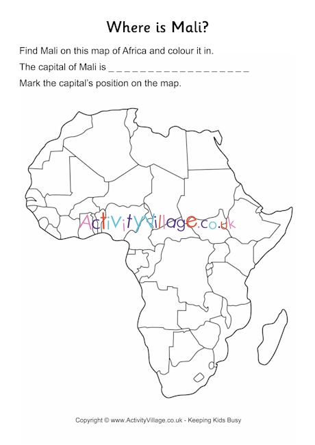 Mali location worksheet