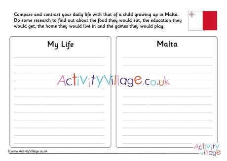 Malta Compare And Contrast Worksheet