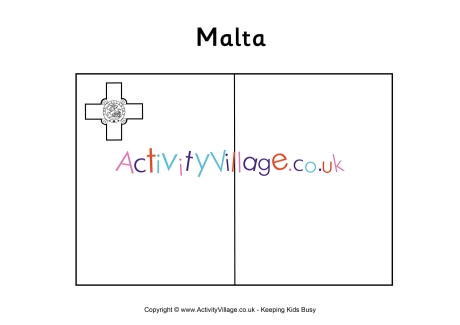 Malta flag colouring page