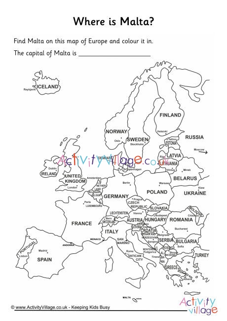 Malta Location Worksheet