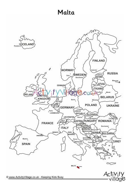 Malta On Map Of Europe
