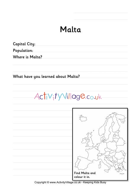Malta Worksheet