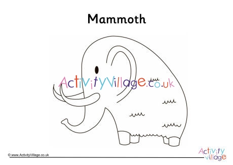 Mammoth Colouring Page