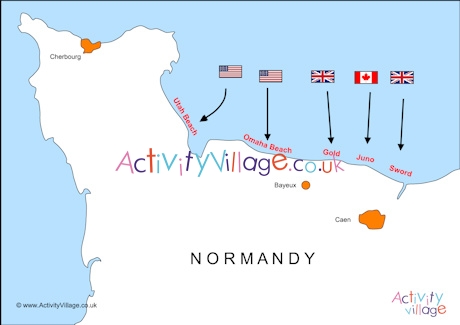 Map of D-Day landings