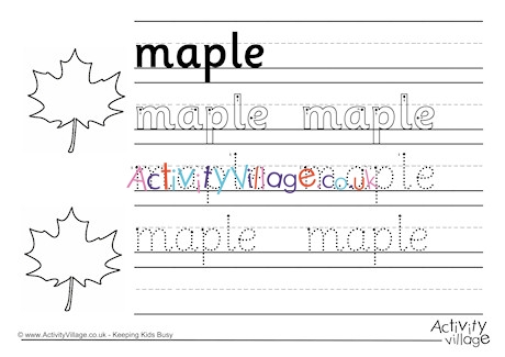 Maple Handwriting Worksheet