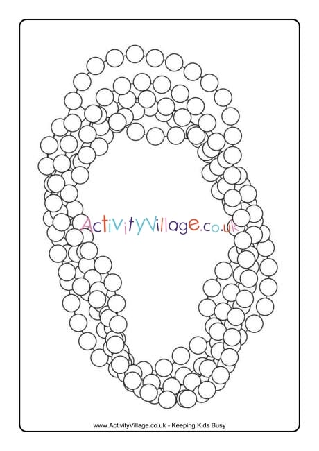 Mardi Gras beads colouring page