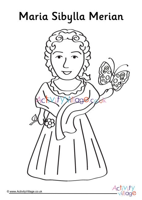 Maria Sibylla Merian Colouring Page