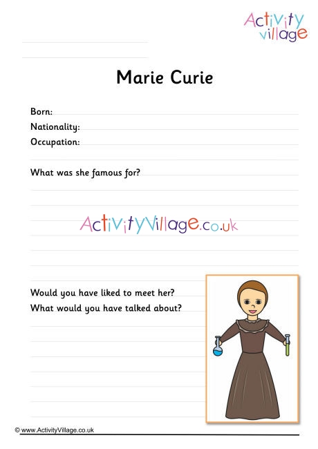 Marie Curie Worksheet