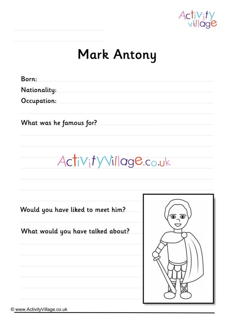 Mark Antony Worksheet