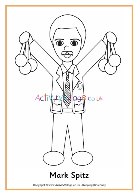 Mark Spitz colouring page