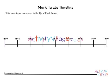 Mark Twain Timeline Worksheet