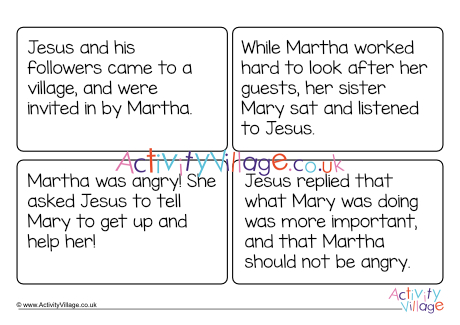 Martha And Mary Caption Cards