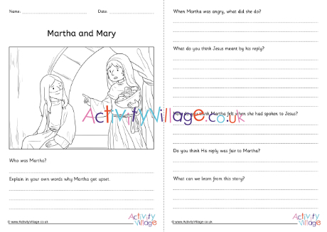 Martha And Mary Comprehension