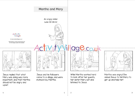 Martha And Mary Story Booklet