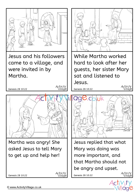 Martha And Mary Story Sequencing Cards