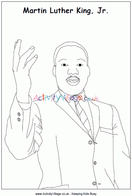 Martin Luther King colouring page