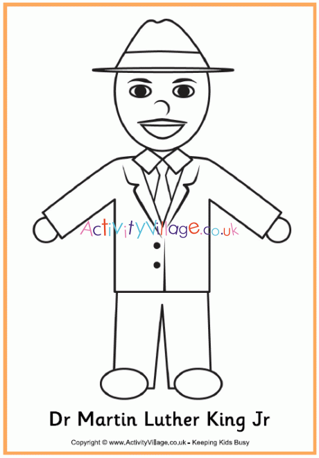 Martin Luther King colouring page 2