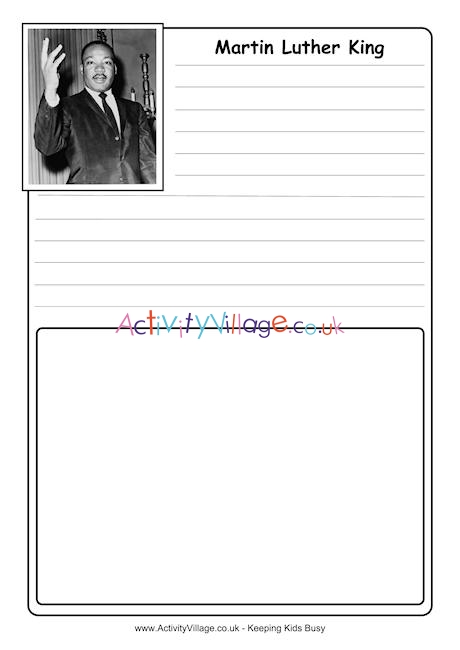 Martin Luther King notebooking page 