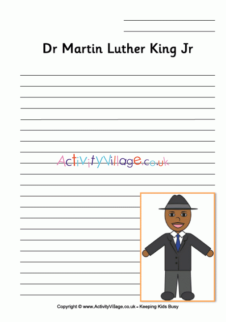 Martin Luther King writing page