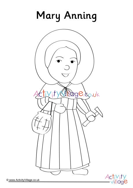 Mary Anning Colouring Page