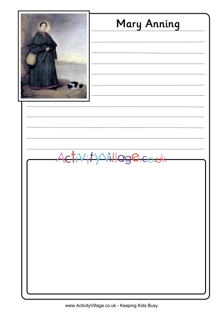 Mary Anning Notebooking Page
