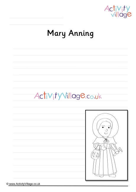 Mary Anning Writing Page