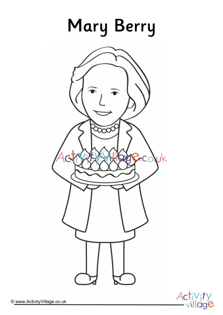 Mary Berry Colouring Page