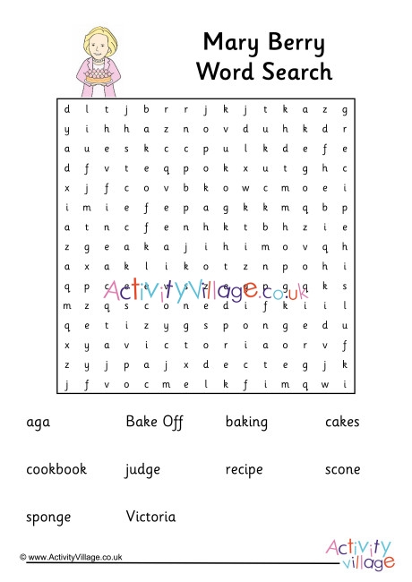 Mary Berry Word Search