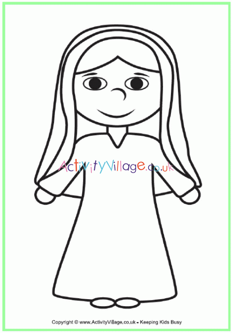 Mary colouring page